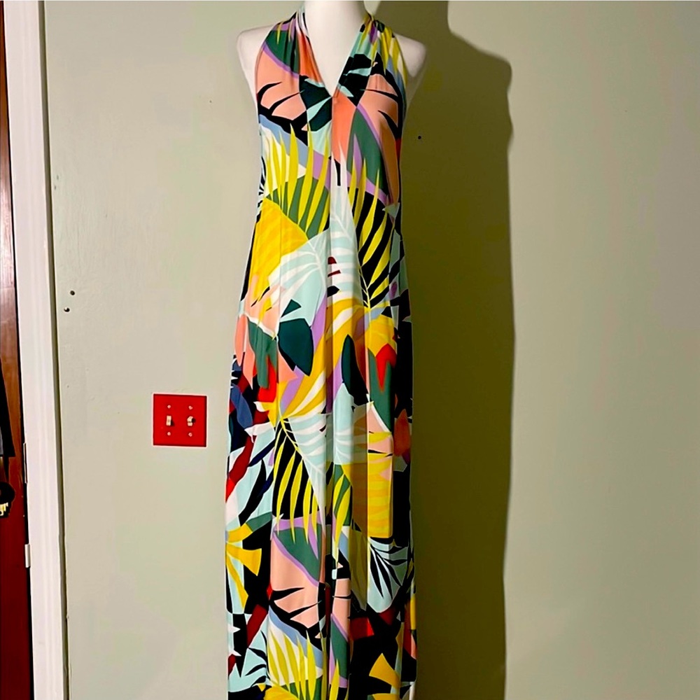 Jantzen open back Halter Maxi Dress L